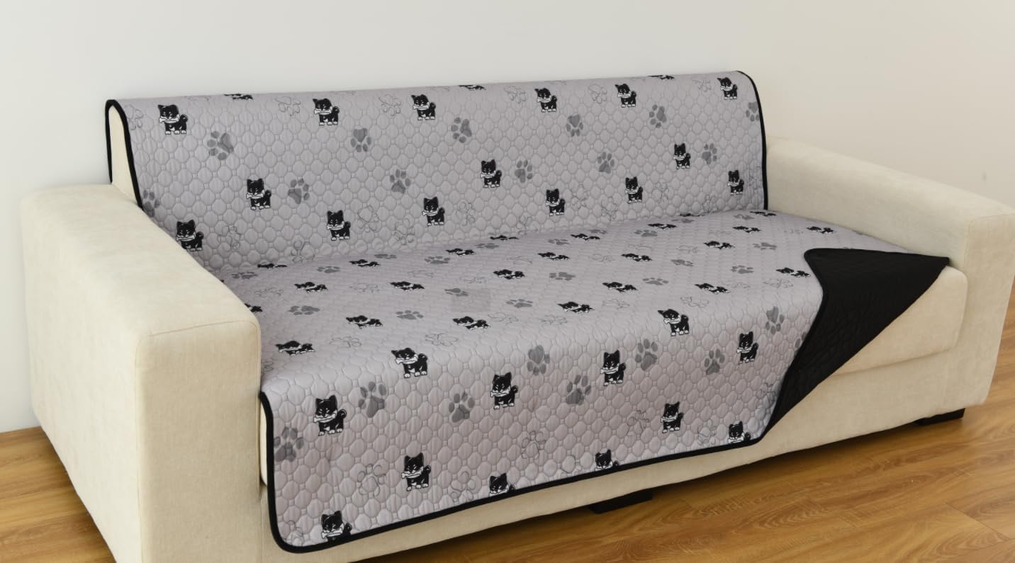 ele ELEOPTION Waterproof Dog Bed Blanket Cover Washable Printed Extra Large Pee Pads for Dogs Reusable Absorbent Puppy Pet Pee Pads for Sofa, Bed, Couch,Crate 72x 72inch
