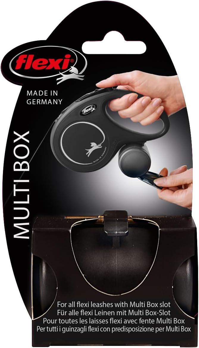 FLEXI Multi Box – Add on Retractable Leashes, Poop Bag Dispenser, Dog Treat Holder for Training, Multipurpose Box, Black