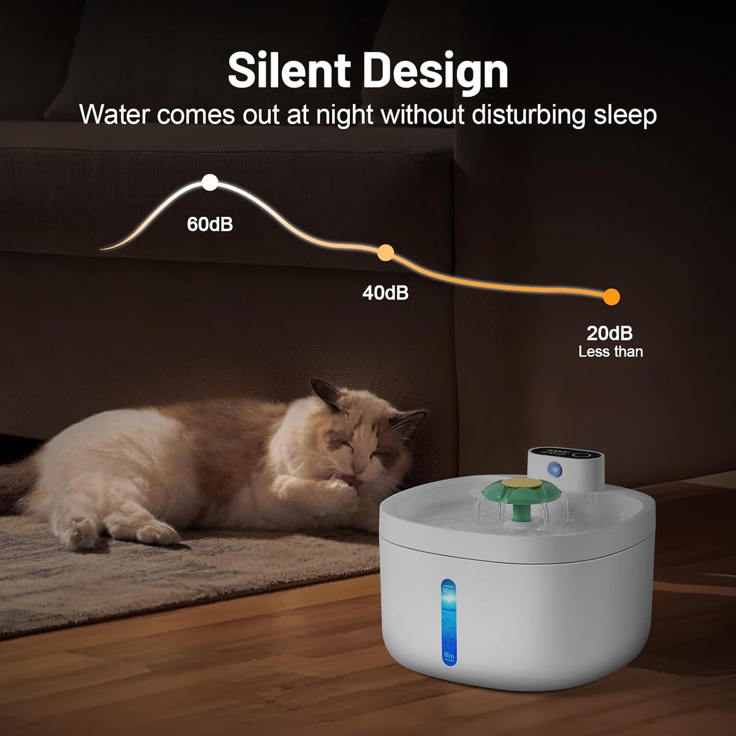 Cat Water Fountain, Cat Fountain,91OZ/2.6L Pet Water Dispenser Rechargeable Drinking Fountains for Cats and Dogs