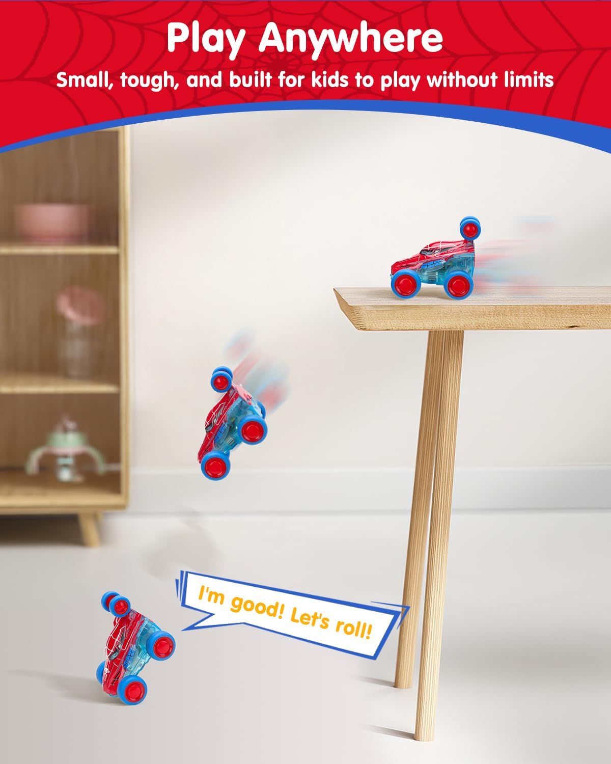 Spider Toy for Boys, Remote Control Watch Toy for Kids, Mini RC Car with LED Light and Wrist Strap for Indoor and Outdoor Play, Birthday for Toddlers