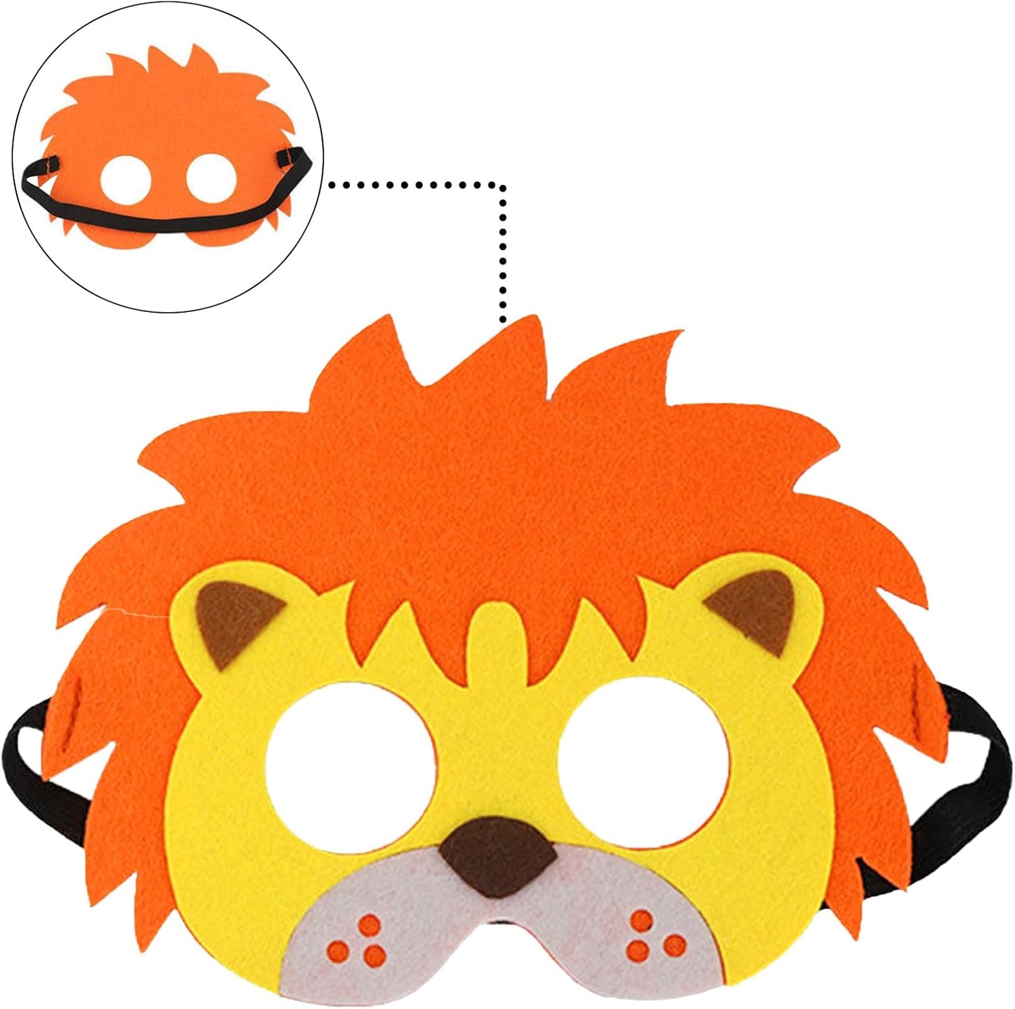 Jtnohx Felt Animal Masks, 10 Pcs Halloween Mask for Kids, Animal Costume for Birthday Party Supplies