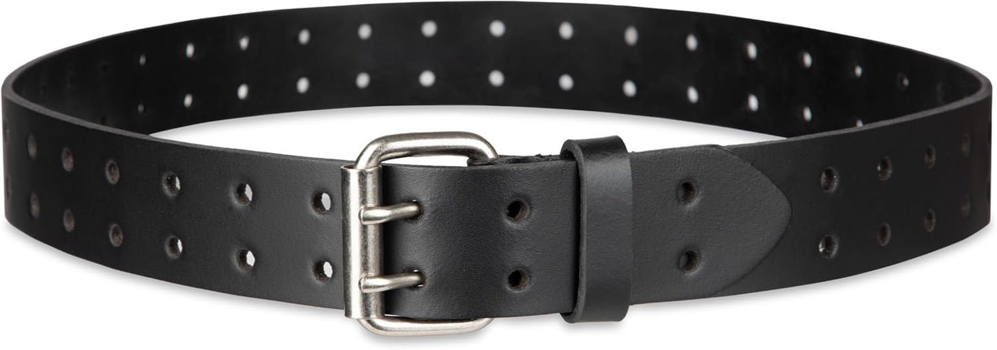 Dickies Men's Double Prong Leather Work Belt – Fully Adjustable, Regular & Big and Tall Sizes