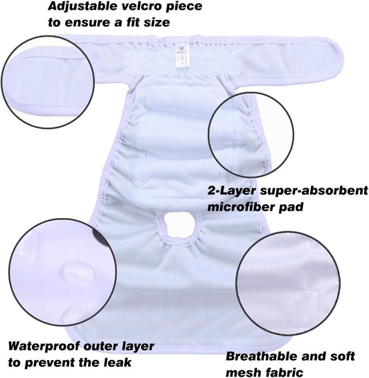 Female Dog Diaper Reusable Washable Durable Absorbent Cloth Doggie Diapers Pants l2