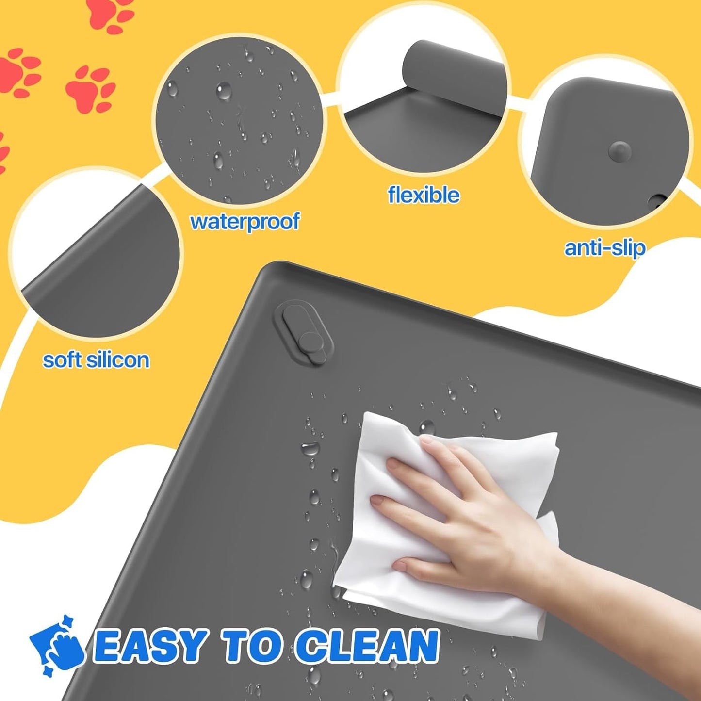 Pawinner 41PCS Puppy Pee Pad Holder Set for Dog, Non-Slip Silicone Dog Puppy Pad Holder for 24.4" x 24.4" Training Pads, High Edge Pee Pad Tray with 4 Magnetic Holder Clamps and 40pcs Puppy Potty Pad