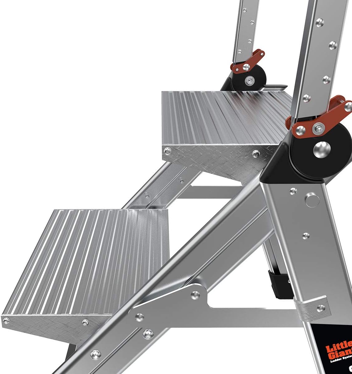 Little Giant Ladders, Jumbo Step, 2-Step, 2 foot, Step Stool, Aluminum, Type 1AA, 375 lbs weight rating, (11902), Silver