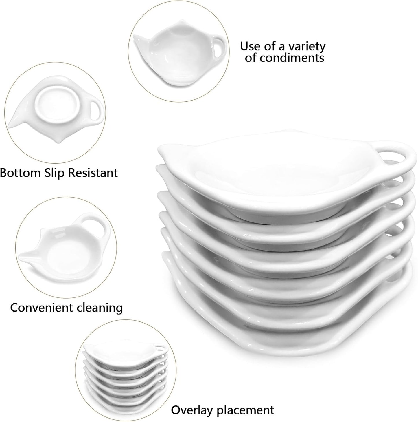 2 Pack Porcelain Tea Bag Coasters,Tea Bag Holder for Used,Classic Teaspoon Rest Pad Heat-Resistant Coasters Cute Dish Saucer Teabag Caddy Holder Set for Organizing Tea Time (2)