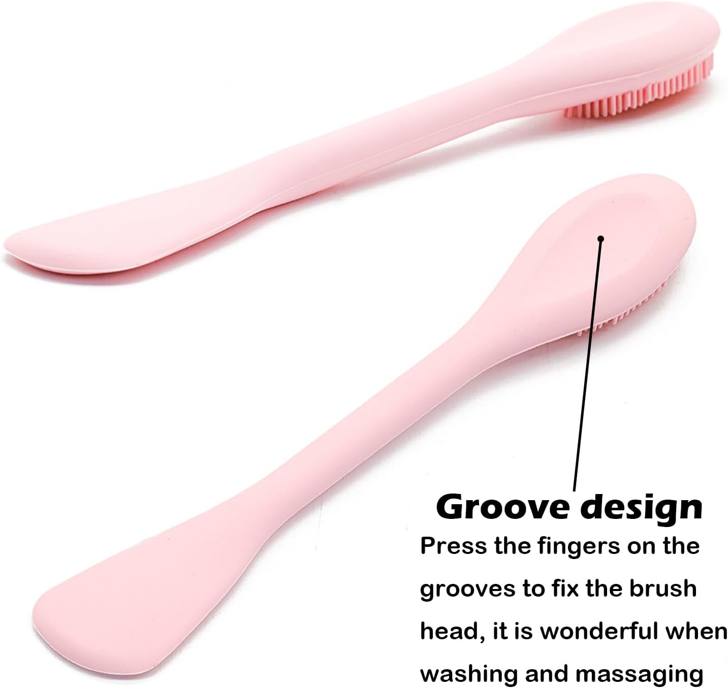 Facial Cleansing Brush, 2 in 1 Silicone Face Mask Brush & Face Scrubber, For Exfoliating, Massaging, Remove Blackheads, Makeup Skincare Removal, Applicator for Mud, Clay, Body Lotion, DIY Mask