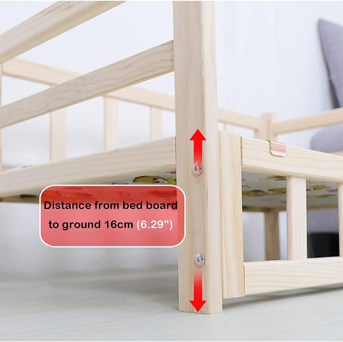 Dog Bed Wooden Dog Bed Eevated Pet Bed Elevated Orthopedic Pet Couch Kennel with Fenced & Stairs Dog Kennel Furniture for Small Medium Pets & Cats for Dogs Pet Cat ()