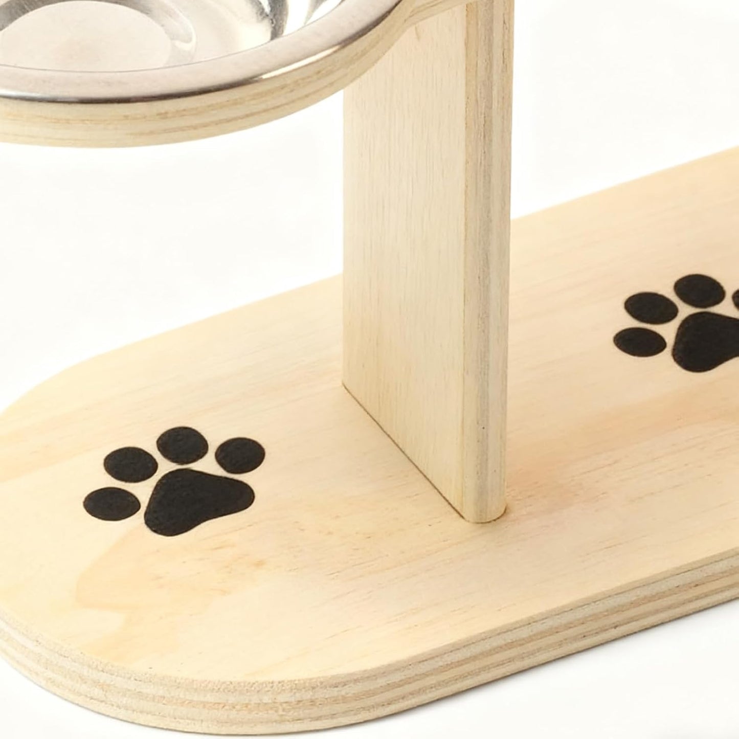 Elevated Dog Bowls, Tilted Wooden Feeding Stand, Cat and Dog Bowl Station with Non-Slip Base, Pet Feeding Bowls, Adjustable Bowl Holder with Sturdy Construction, Home Accessory for Puppies