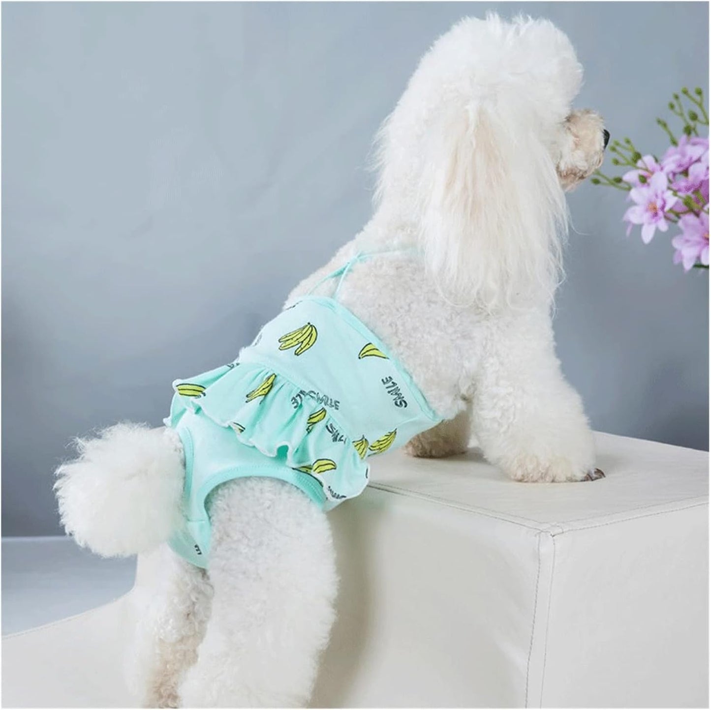 Pet Printed Physiological Pants Sling Pet Hygiene Panties Shorts Panties Toilet Paper Diapers Washable Pants (Color : Green Size: XL Code) (Green S Code)