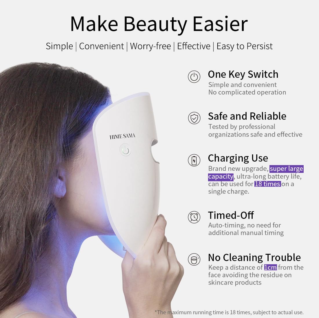 LED Face Mask, 8 Color LED Mask for Face Skin Care, FSA/HSA Eligible, Red Light Mask for Face, Infrared, Red & Blue Light Mask, Wrinkle Reduction, Wireless. (Miracle ACE RB-050)