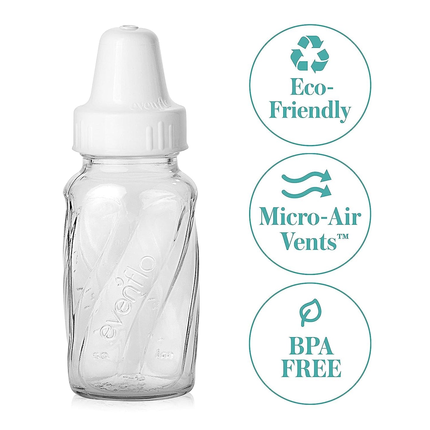 Evenflo Feeding Classic Glass, Twist Bottles, 4 Oz, 6 Bottles.