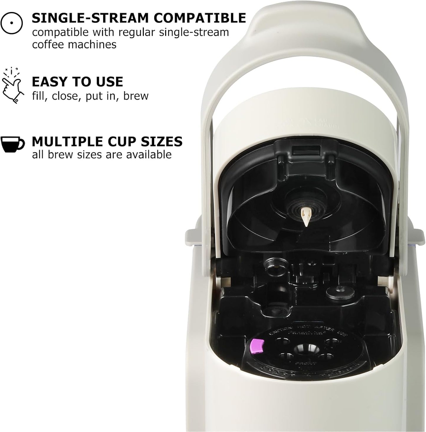Reusable K Cups for Keurig, 2-Pack Refillable Coffee Pods with 5 Holes, Compatible with Keurig K Supreme, K Slim, K-Duo Hot & Iced Gen2, K-Brew Chill (MultiStream Technology)