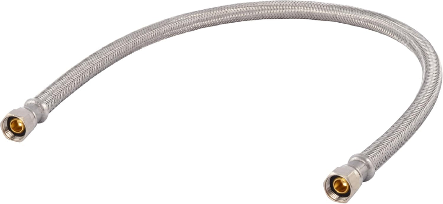 Eastman 24 Inch Flexible Faucet Connector Supply Line, 3/8 Inch x 3/8 Inch Compression Connection, Stainless Steel Braided Hose, 48076