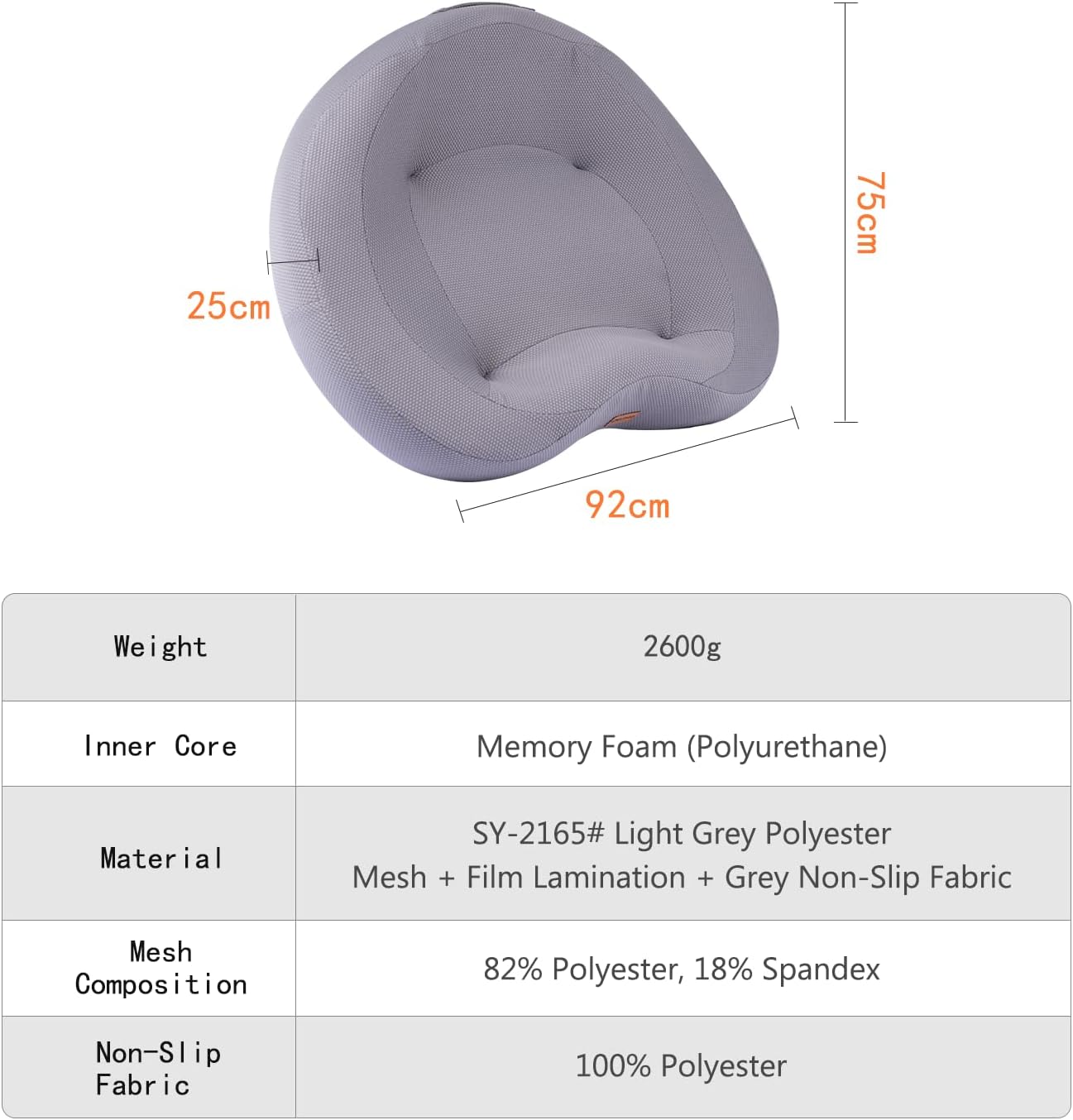 Talc-Free Memory Foam Orthopedic Dog Bed Pet Sofa - Washable Large Water Resistant Dog Cat Couch Sofa, Gray
