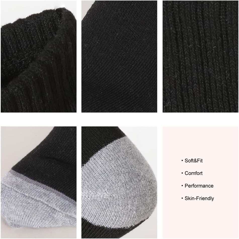 Men’s 10Pack Athletic Socks,Comfy Cotton Full Cushion Casual Ankle Socks