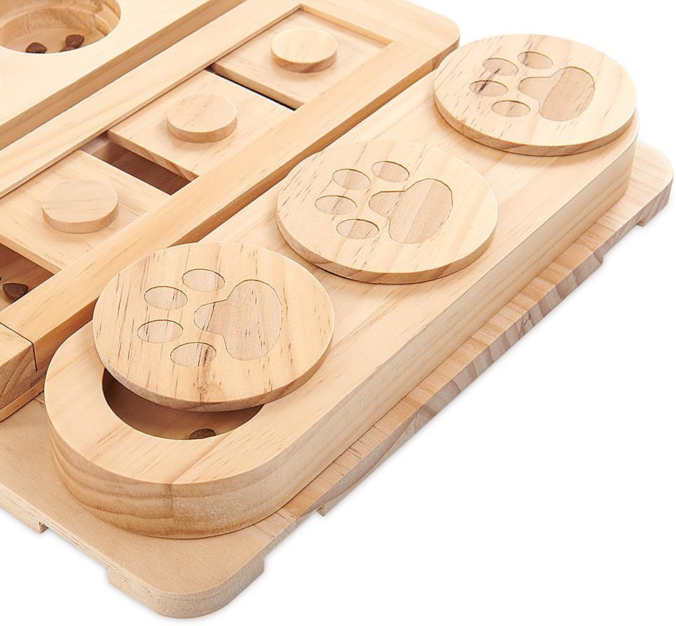 Wooden 3-in-1 Treat Puzzle Feeder for Small/Medium/Large Dogs | Level 1 Puzzle Starter Pack