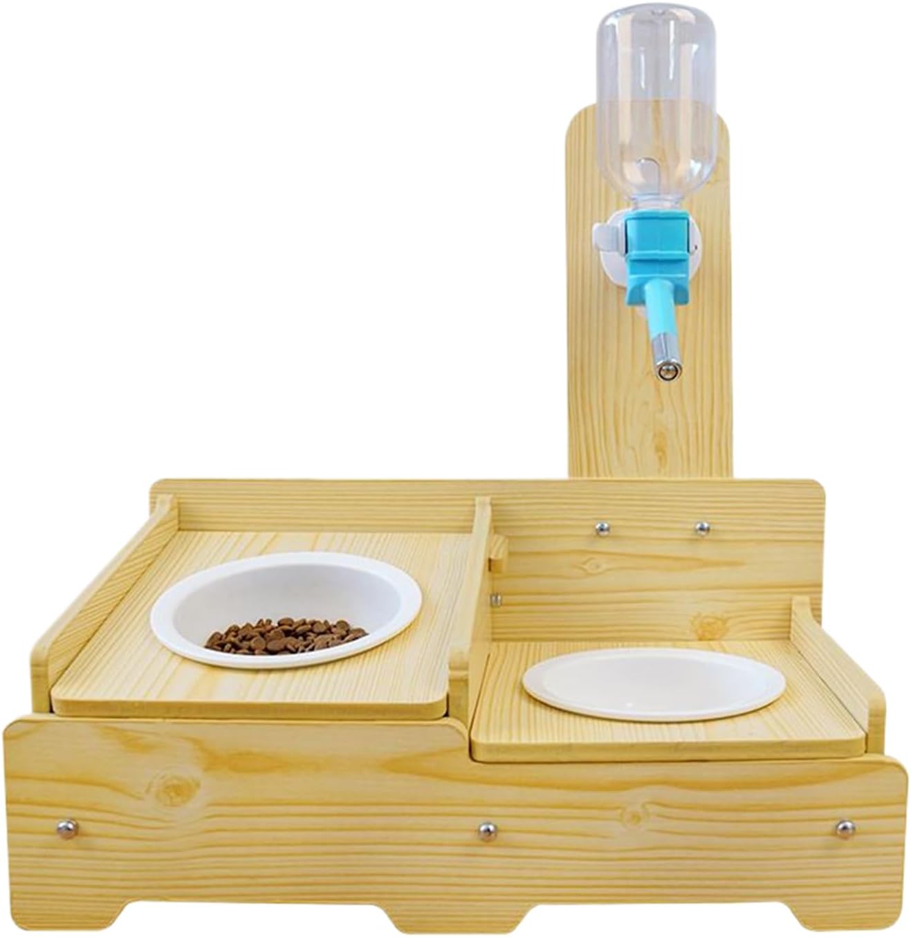 Pet Hydration Station, Portable Raised Wooden Feeder, Multi Purpose Drinking Bowl with Long Lasting Utility Design, Accessories for Rabbits Ferrets Guinea Pigs Small Pets Patio Porch Yard Garage