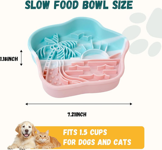 WUGO Silicone Slow Lick Mat Silicone Slow Feeder Dog Bowls for Dogs and Cats with Suction Cups Dog Puppy Lick Mat Pat Dog Toys to Keep Them Busy
