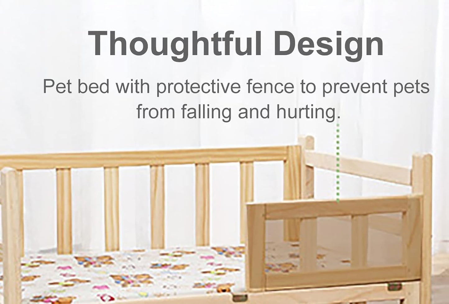 Pet Bed Small, Medium, Large Dogs and Pets Wooden Bed with Steps, Orthopedic Relief Indoor Outdoor Elevated Pet Nest for Older Dog, Easy Assemble (Color : Style3, Size : M-74x49x38cm/2