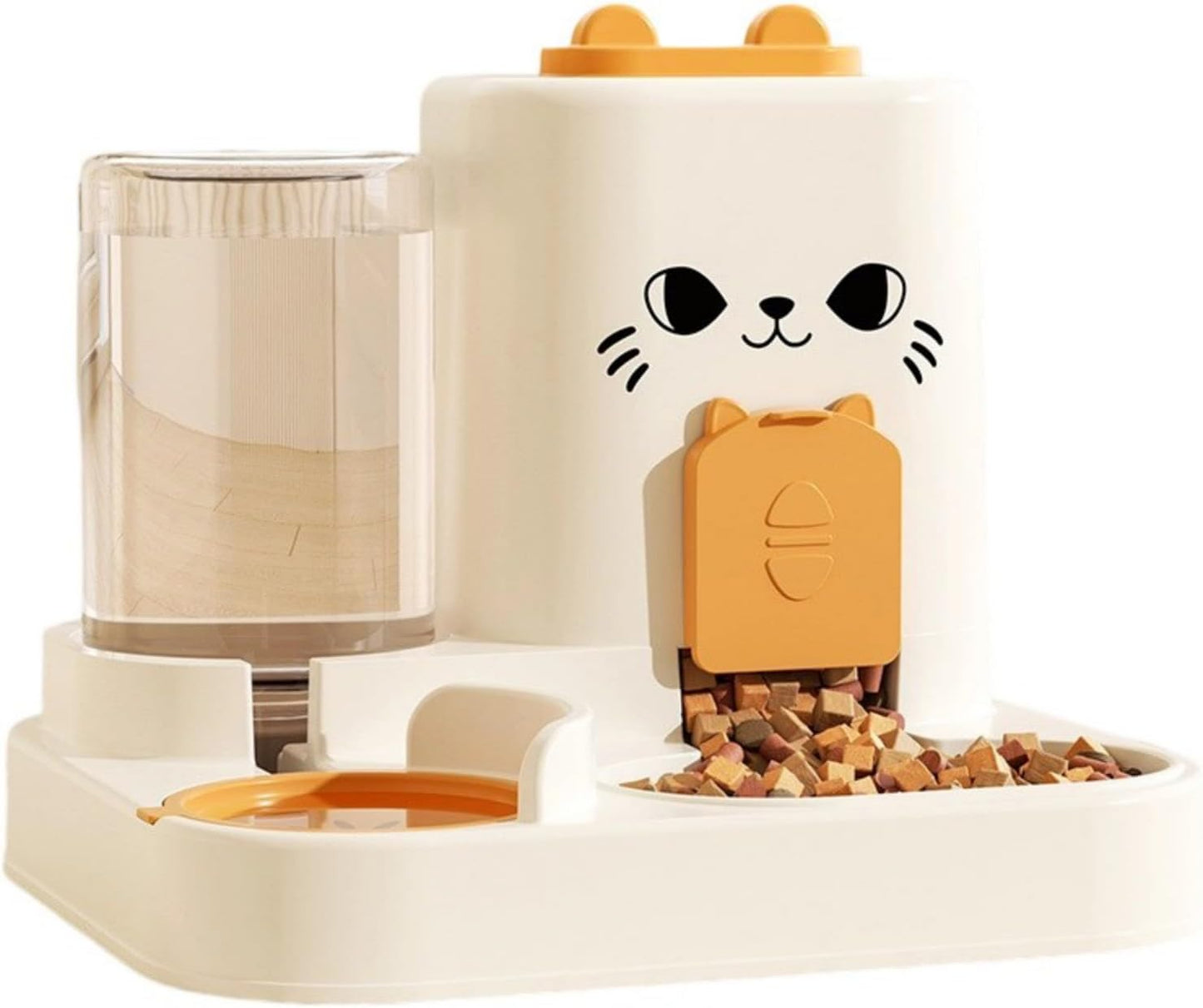 Elevated Pet Feeders with Removable Stainless Steel Bowl and Automatic Water Dispenser Cats and Dogs Anti Spill Pet Food Bowl with Water Fountains