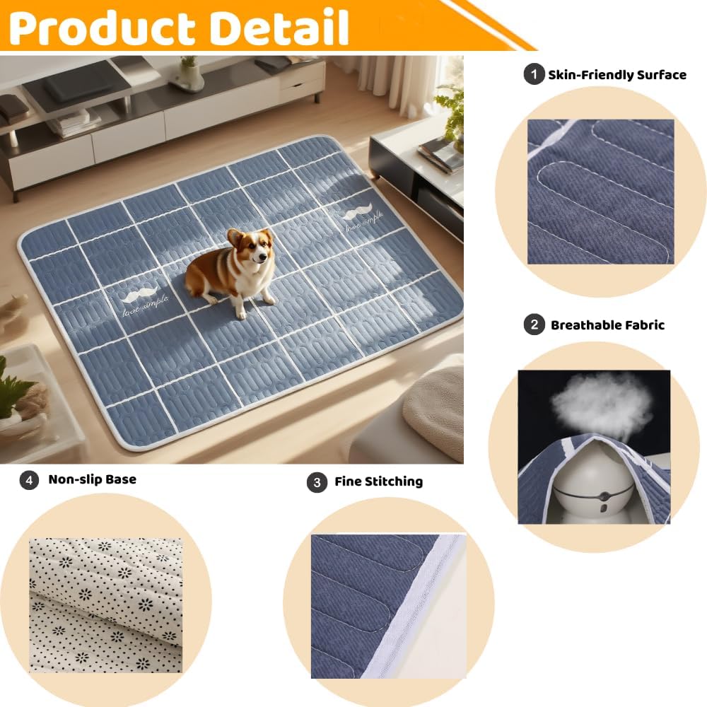 Washable Puppy Pads, 36x36 Inch Reusable & Leak-Proof Dog Potty Training Pads, Super Absorbent Non-Slip Mat for Crate, Playpen, Whelping, Home Travel (Grey, 2-Pack)