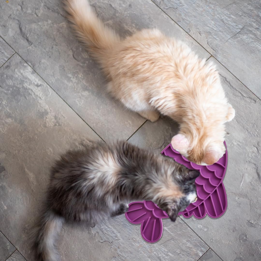 SPOT Soother Lick Mat-Licking Mat for Cats, Kittens, Medium and Large Dogs and Puppies, Food Grade Rubber, Anxiety Reliever, Dog Peanut Butter Lick Pad, Slow Feeder, 9.75inch, Fish
