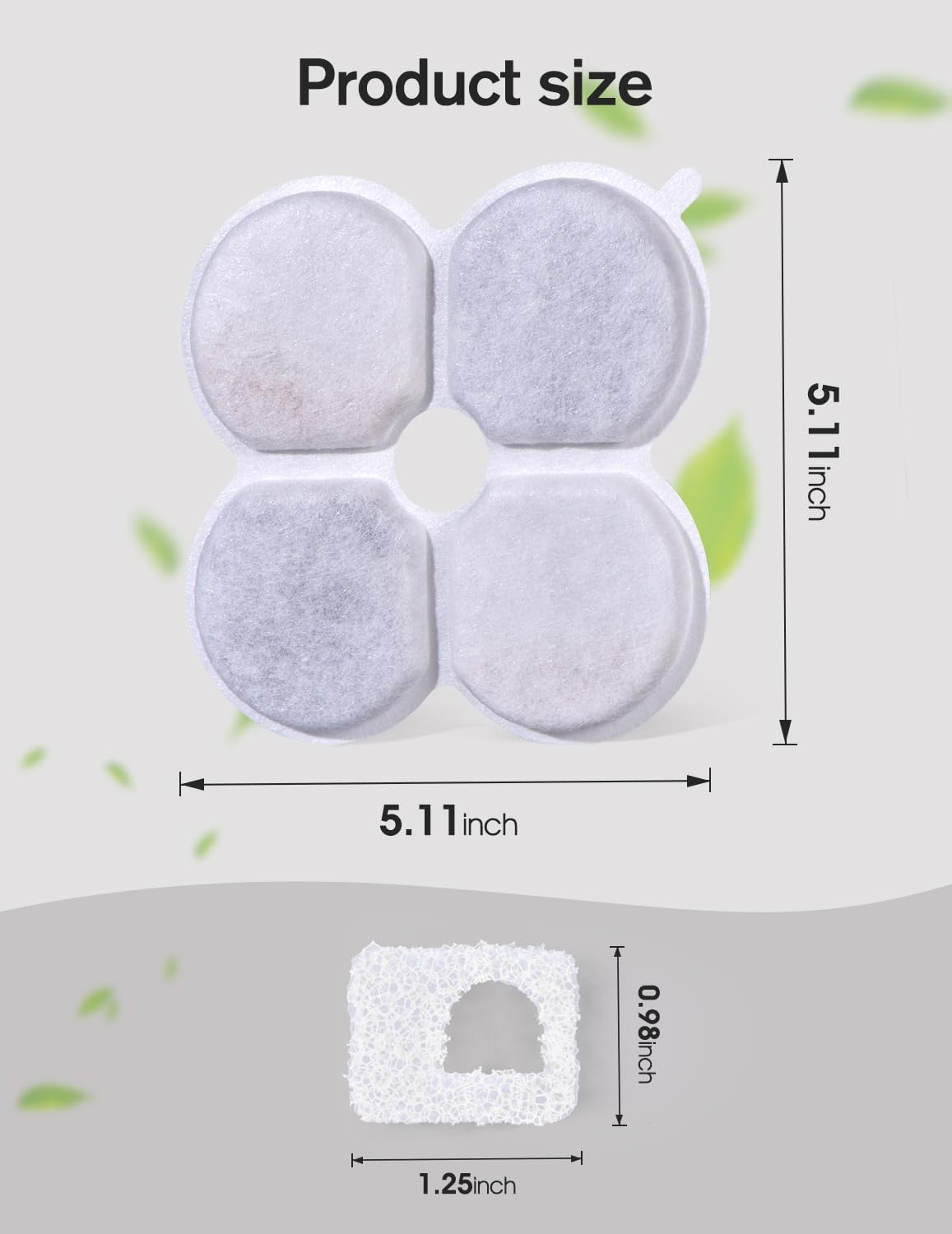 8 Packs Official Replacement Filters and 8 Packs Sponges for Wireless 7.5l/254oz Dog Water Fountain for Large Dogs