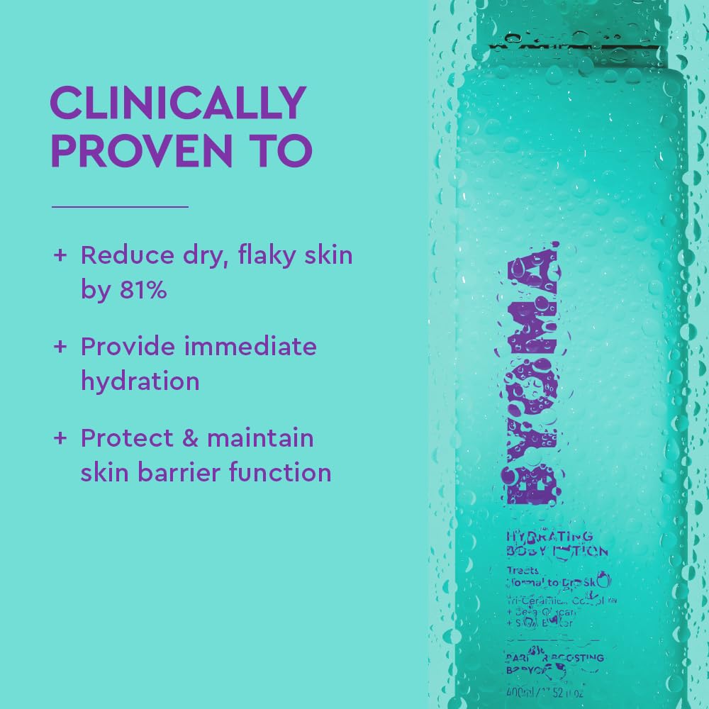 BYOMA Hydrating Body Lotion – Deeply Hydrates & Nourishes with Tri-Ceramide Complex, Shea Butter & Beta Glucan Skin Barrier, 13.52 Fl. Oz