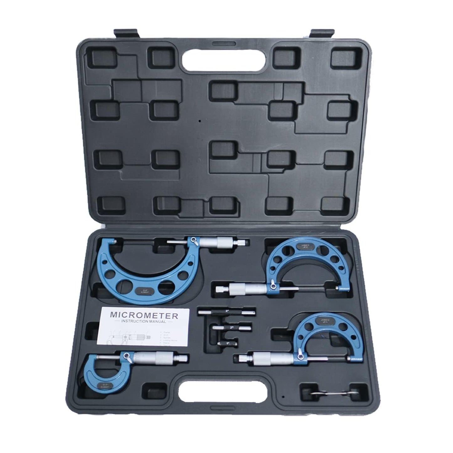 HDLNKAK Outside Micrometer Set, 0-4" Machinist Micrometer, 4 Pcs Machinist Tool Set, 0.0001" Graduation Micrometer Set, Alloy Precision Micrometer, Micrometer Standard Set with Case