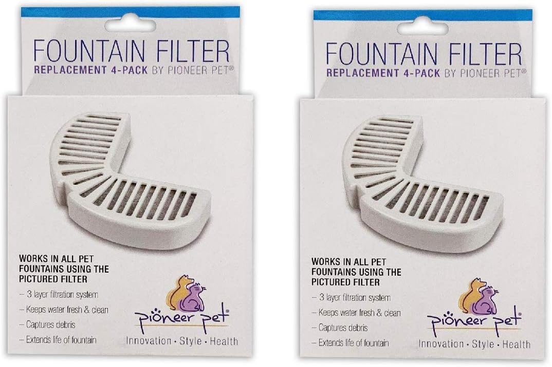 Pioneer Pet Watering Fountain Filter Replacement for Pets - 8 Pack Filters