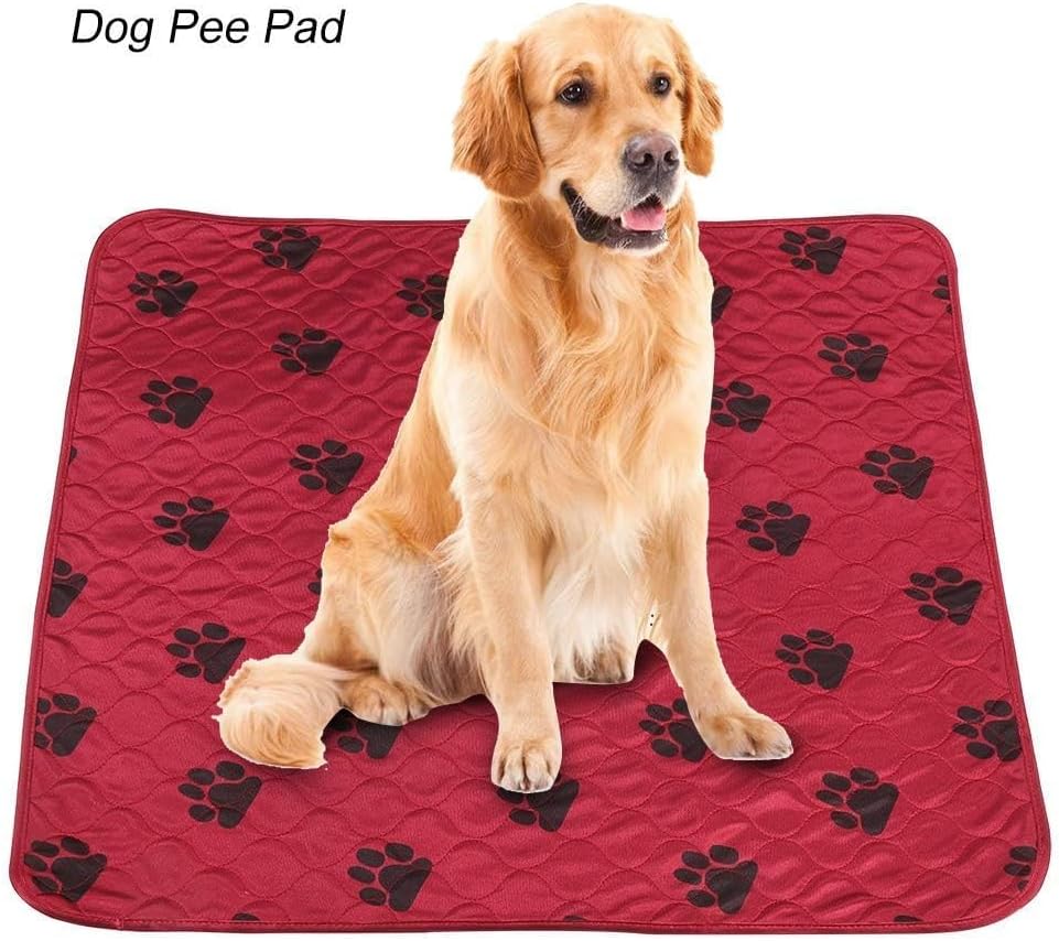 Reusable Dog Pee Pads, Reusable Puppy Pads Washable Pee Pads for Dogs Waterproof Training Pads for Dogs, Dog Pee Pad Urine Mat for Pet Dogs Cats(80*90cm-Red)