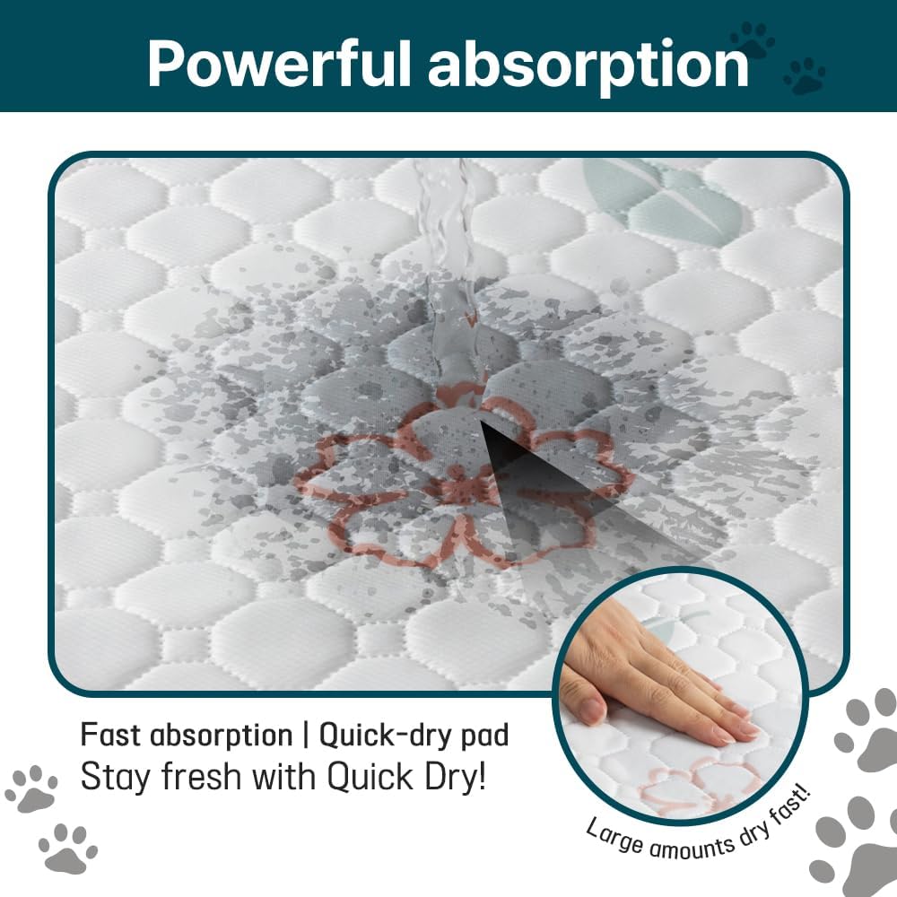 Extra Large Washable Dog Pee Pads (2 Pack), 31"x36" Reusable Waterproof Pad for Large Dogs, Super Absorbent, Non-Slip Indoor Puppy Training Mat
