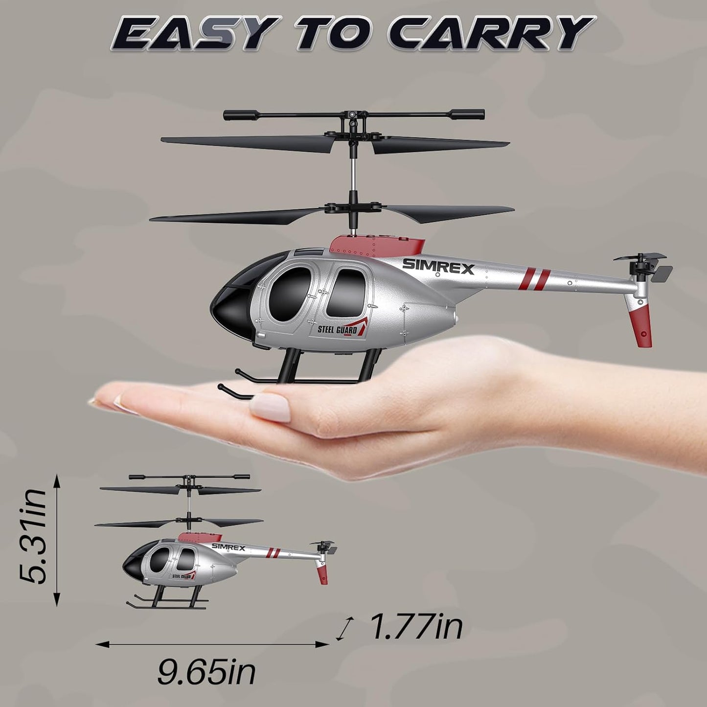 SIMREX RC Helicopter,Remote Control Helicopter Toy for Kids & Beginners, Altitude Hold, 2 Speeds,2 Batteries, Gift for Kids Boys Girls