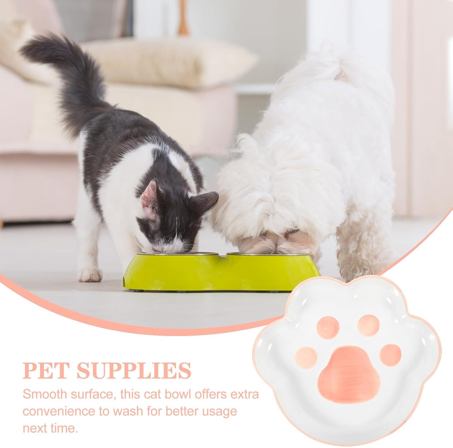 Milisten Ceramic Cat Bowl 9-inch Tilted Cat Feeder with Non-Spill Design Red Indoor Pet Feeding Dish