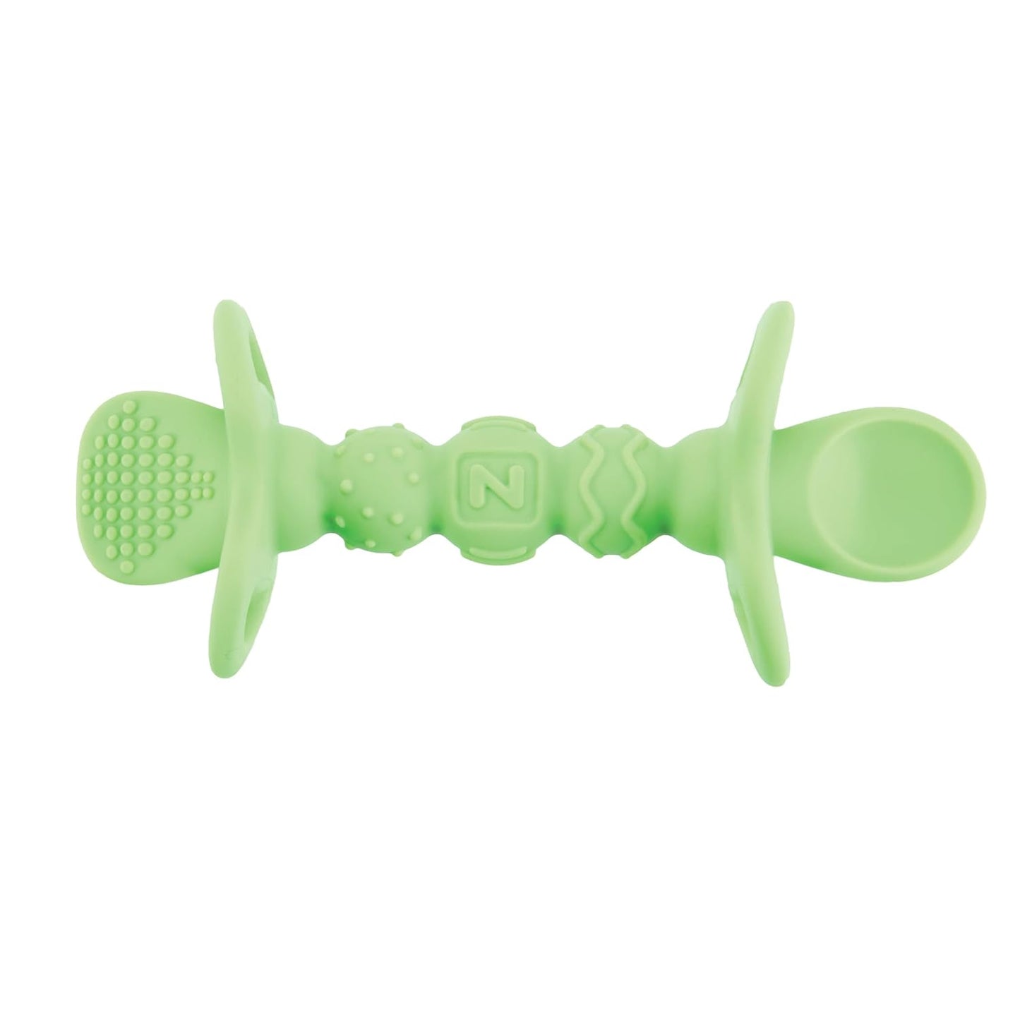 Nuby Dipeez 2 in 1 Silicone Spoons/Dipper, 2pk, Blue/Green