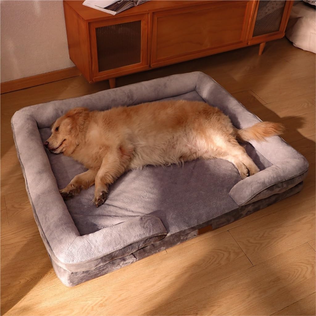 Dog Bed Creative Kennel Four Seasons Warm Removable and Washable Mattress Medium and Large Dog Sleeping Pad for Sleeping Pet Bed (Color : Coffee Color, Size : 85 * 60 * 17cm) (Gray 100*80*17cm)