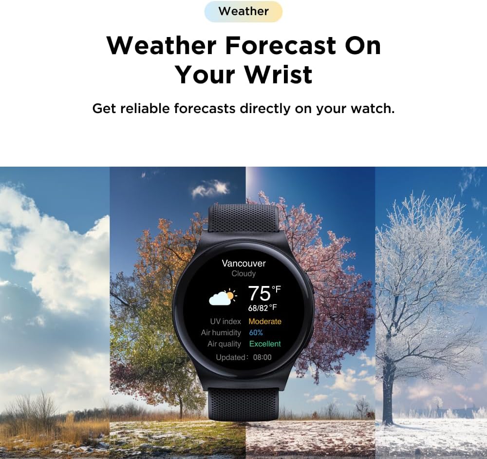 Motorola Moto Watch 120 - Premium Bluetooth Smartwatch with AMOLED Display, 10-Day Battery, Heart Rate & SpO2 Tracking, Fitness & Health Monitoring, Compatible with Android and iPhone - Phantom Black