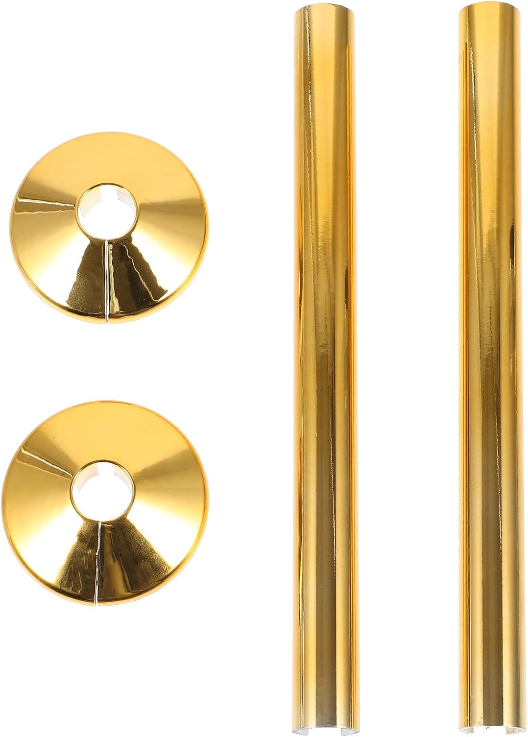 ARTIBETTER 2 Sets Golden Pvc Pipe Covers Radiator Pipe Sleeve Escutcheon Plate for 15Mm, Decorative Tube Covers for Plumbing Supply, Easy Installation for Home and Office