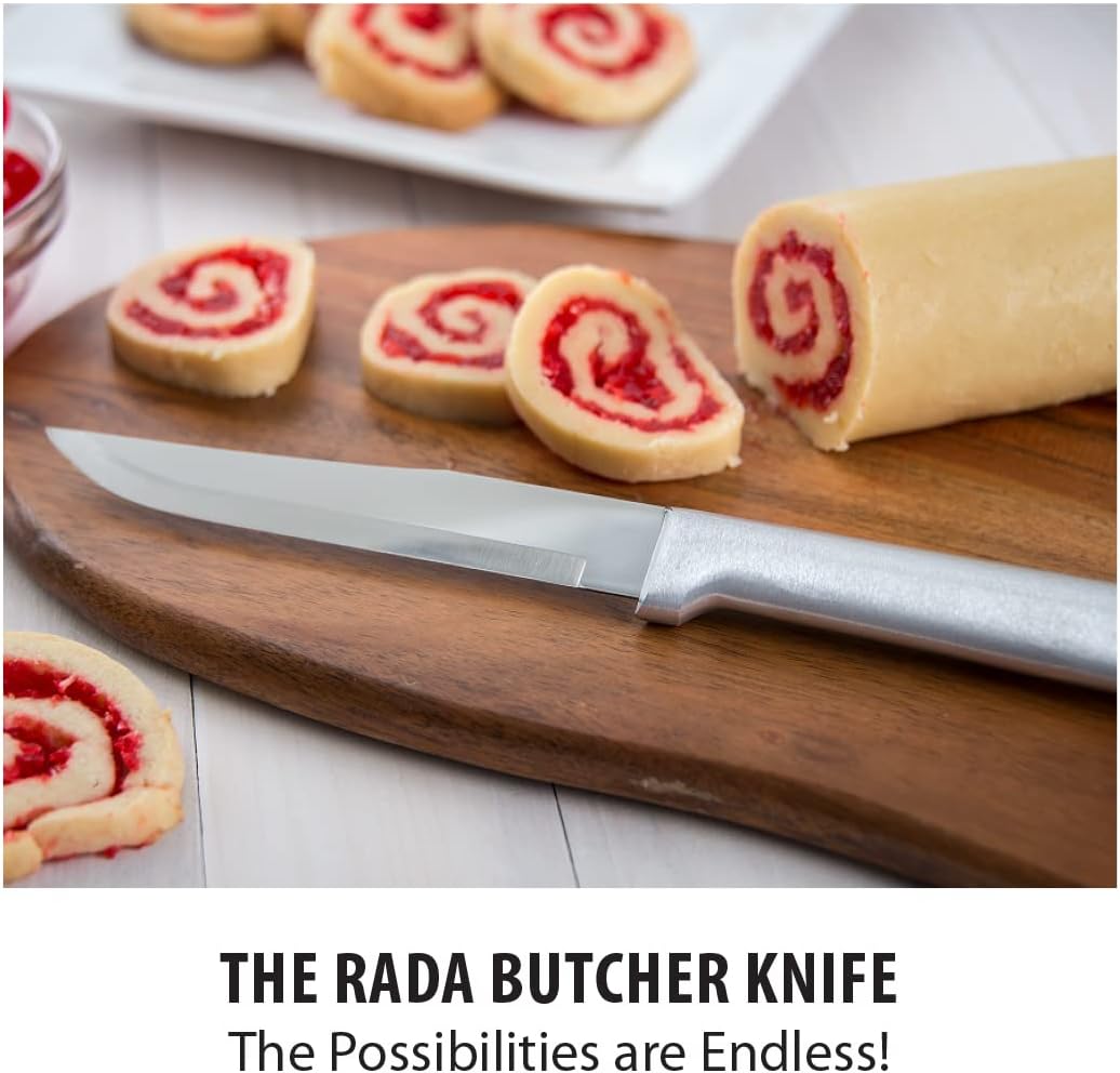 Rada Cutlery Stubby Butcher Knife (R106), 5.38" Stainless Steel Blade, Silver Handle