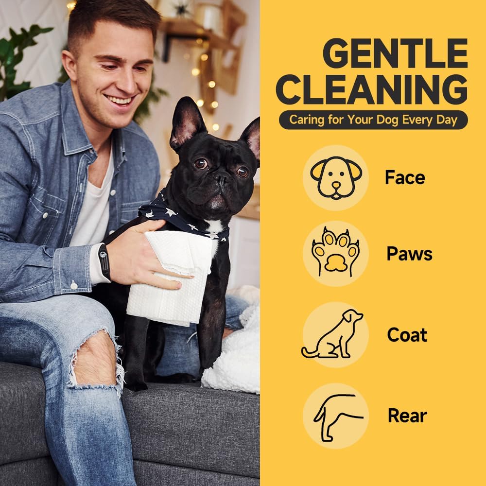3-in-1 Pet Wipes for Dogs & Cats, Cleaning, Hydrating, Grooming Wipes for Paws, Body, Eyes, Ears and Butt, Unscented, 400 Count