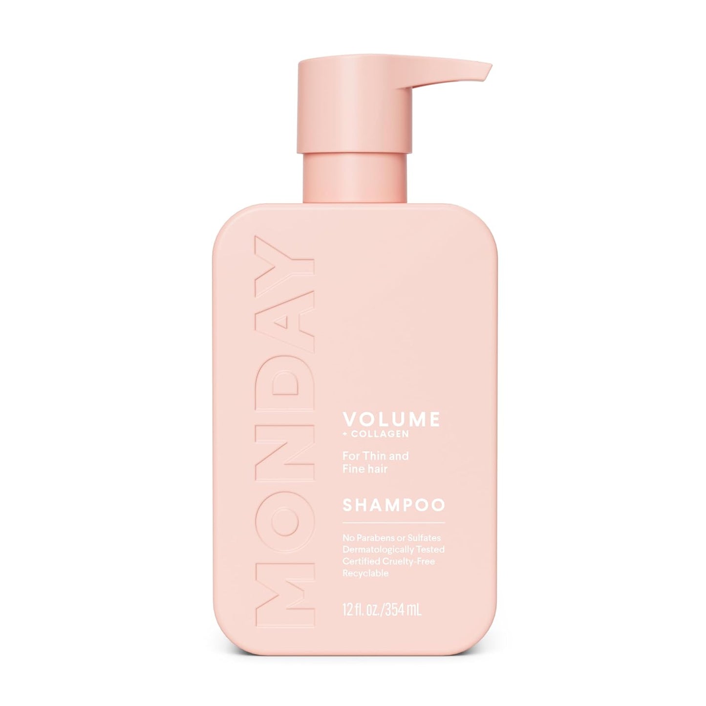 MONDAY HAIRCARE VOLUME Shampoo with Hydrolyzed Collagen & Macadamia Oil for Thin, Fine & Flat Hair 354 mL
