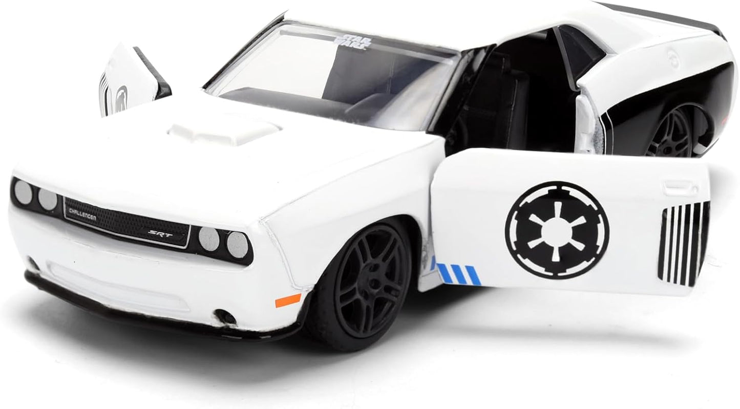 Jada Star Wars Stormtrooper 2014 Dodge Challenger SRT8 Diecast Model – 1:32 Scale Hollywood Rides Toys, Collectible Toy Car for Star Wars Fans