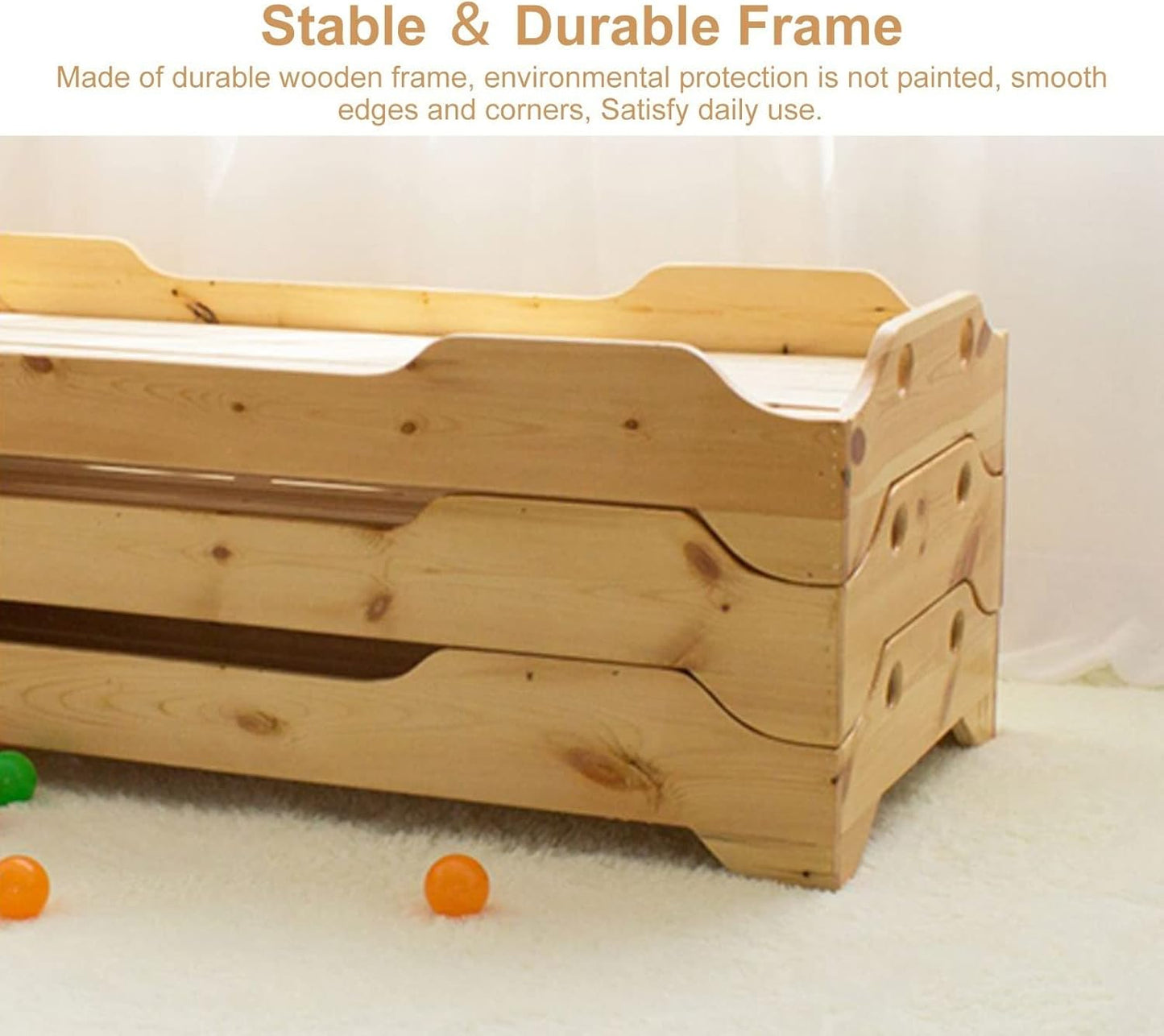 Wooden Raised Pet Bed for Big Dog Cat, Comfortable Orthopedic Dogs Sofa, for Training, Camping, Picnic, for Pets Within 40 Kg / 88 Lbs