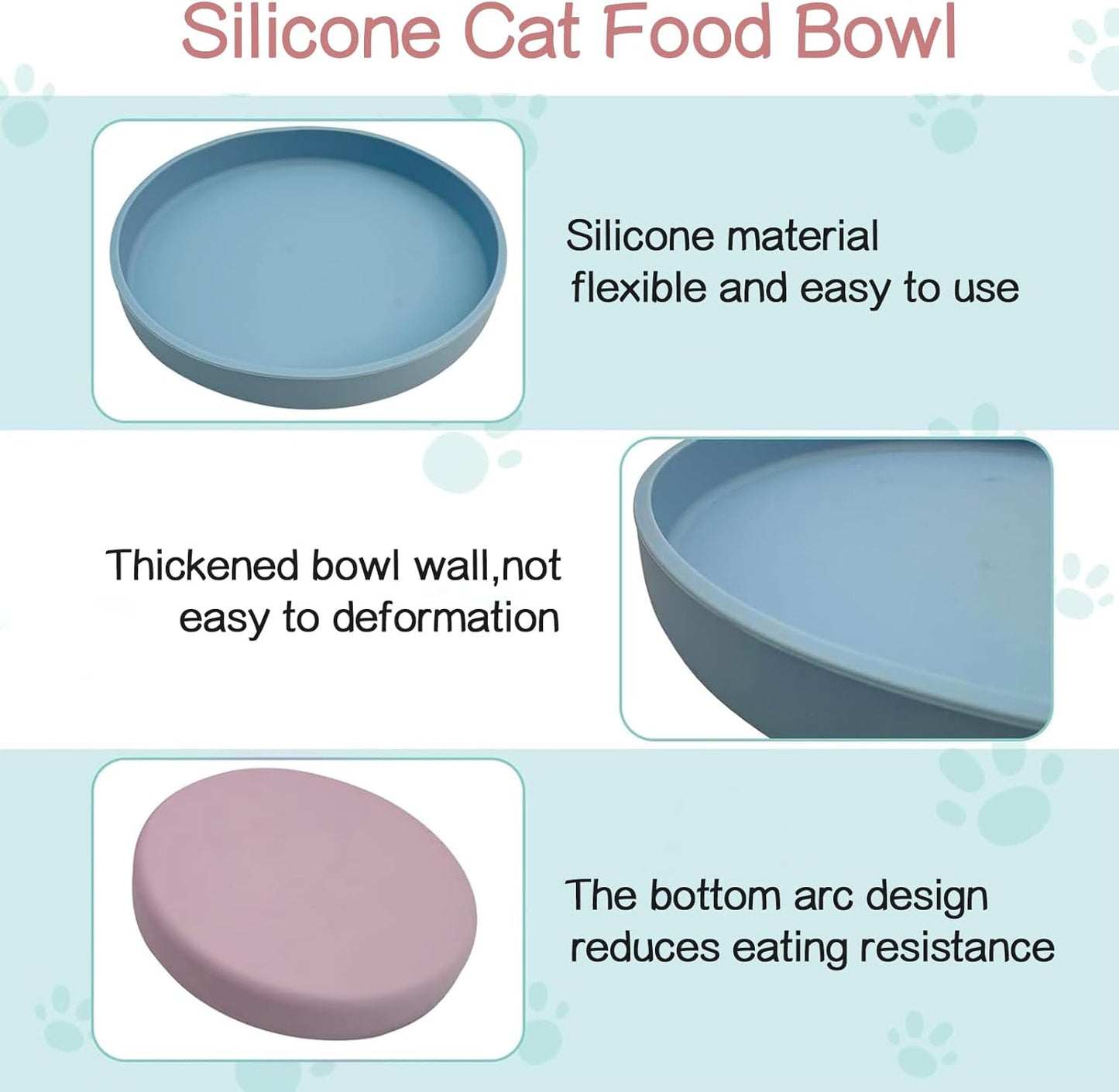 Cat Food and Water Bowl Set, Raised Cat Bowls Elevated for Indoor 7" Wide Puppy Plates Anti Whisker Fatigue Pet Feeding Dishes,Pet Feeding Station for Cats & Small Dogs (2Shallow Dish+Stand)
