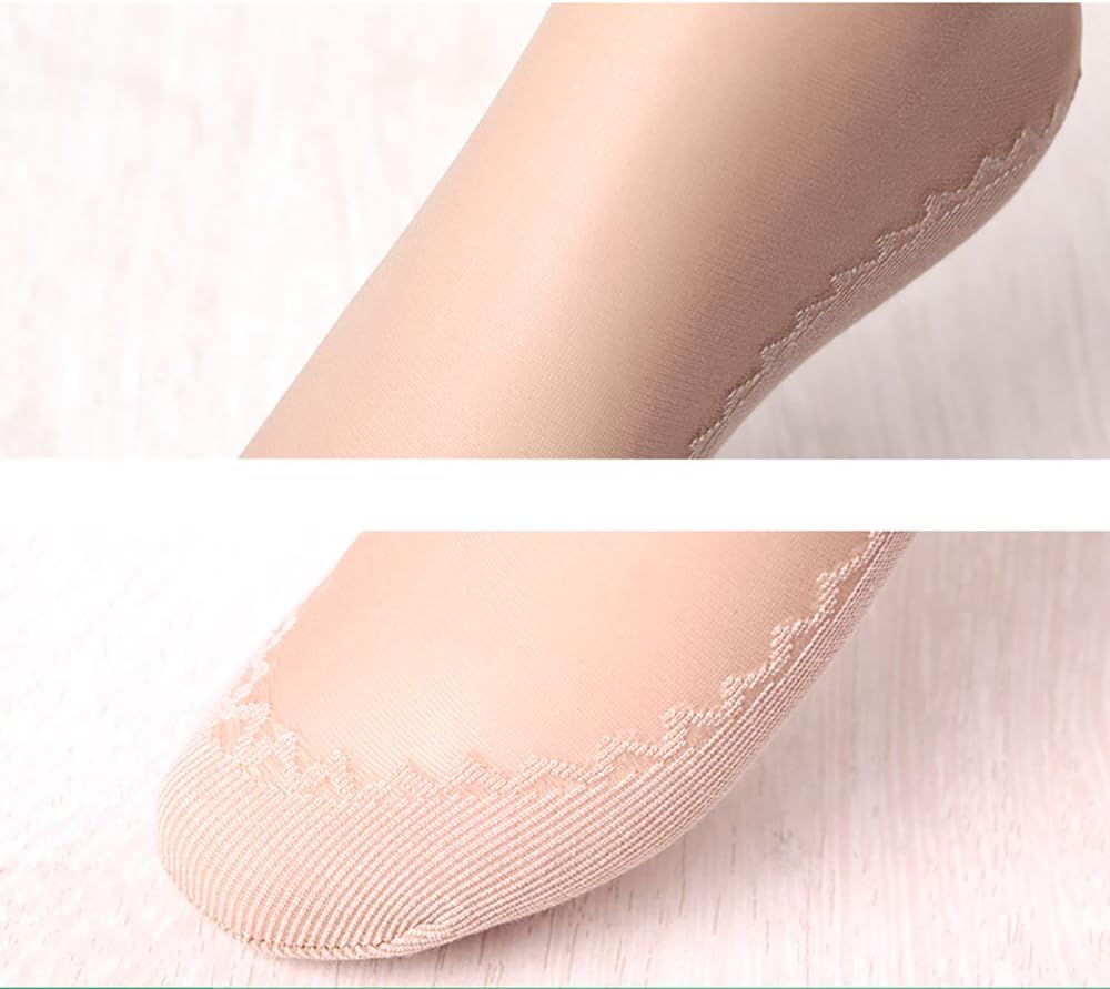 Women's 12 Pairs Silky Anti-Slip Cotton Sole Sheer Ankle High Tights Hosiery Socks Reinforced Toe