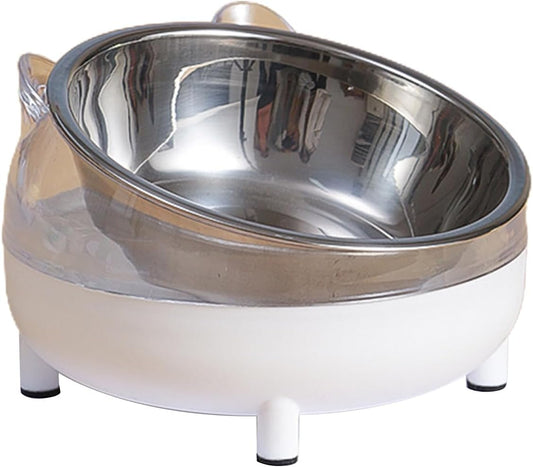 Tilted Raised Cats Food Bowl Neck for Protection Anti Vomiting Elevated Slanted Stand Stainless Steel Bowls F Food Tilted Cute Stainless Steel Anti Vomiting Fatigue Plastics Pet Bowl Dog