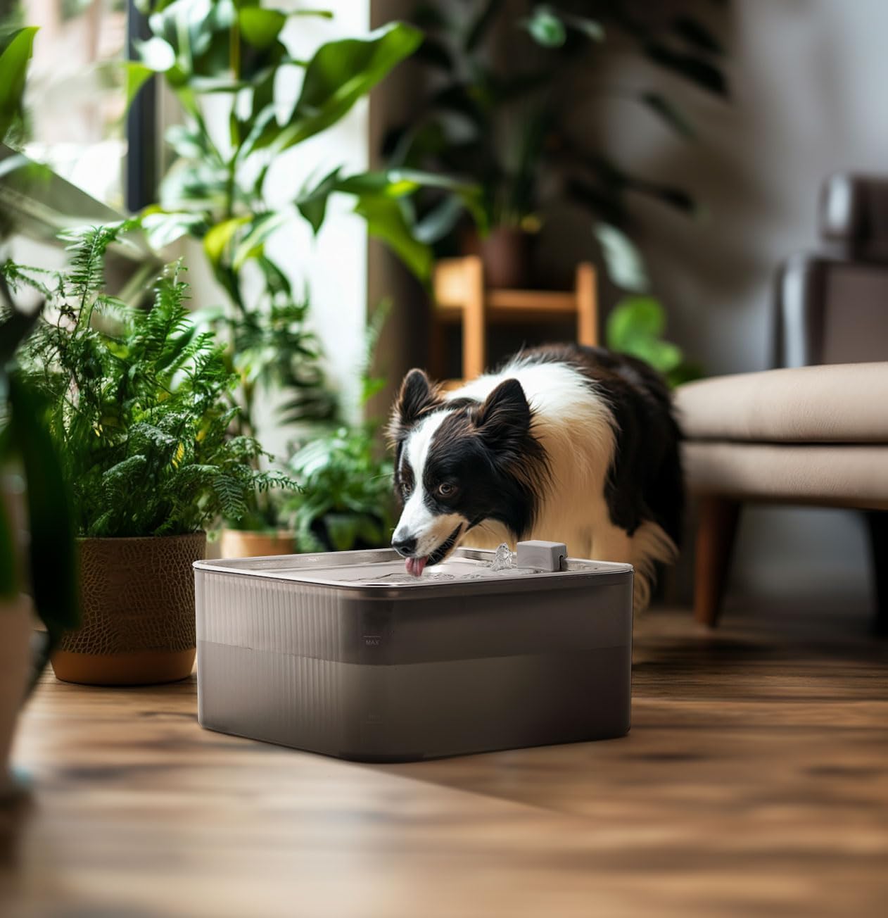 FUKUMARU Dog Water Fountain - 1.8 Gal/236oz/7L Ultra Quiet Pump (28.5dB) & 4-Stage Filter System Stainless Steel & ABS Kitty Water Fountains for Multi-Cat/Dog Homes, with 3 Filters