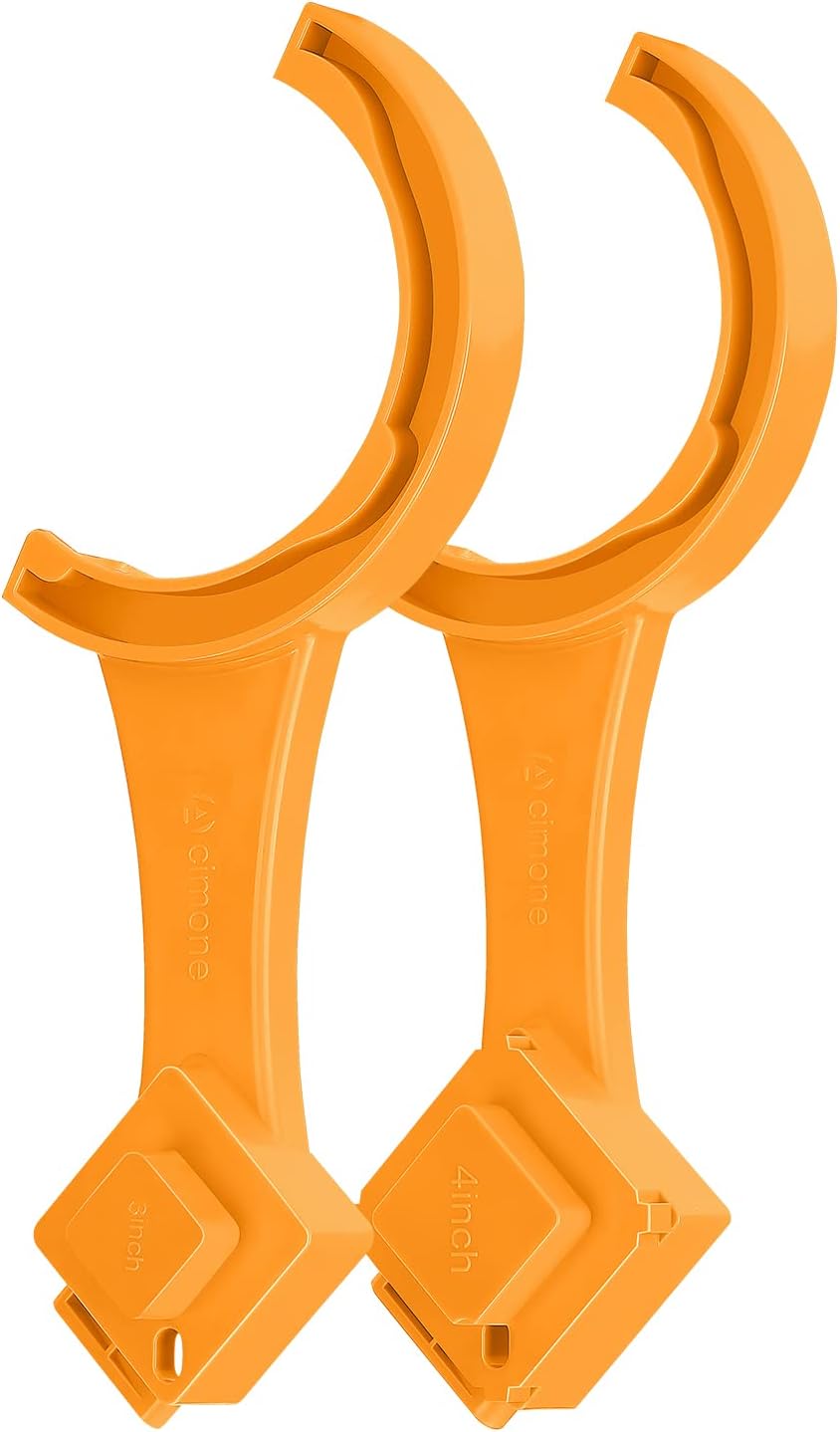 2 PCS RV Sewer Hose Wrench, Multi-Purpose RV Sewer Hose Wrench, RV Sewer Cleanout Cap Removal Wrench, Fit Most 3-Inch and 4-Inch Male/Female Camper Sewer Caps for Black Water Tank, Orange