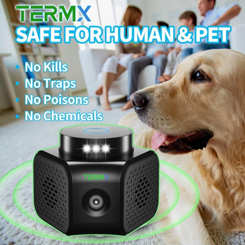 Ultrasonic Pest Repeller Indoor 4 Modes No Touch Solution Pest Repellent Ultrasonic Plug in Electronic Mouse Repellent Devices Rat Deterrent Indoor for House Attic Office Garage Warehouse RVs